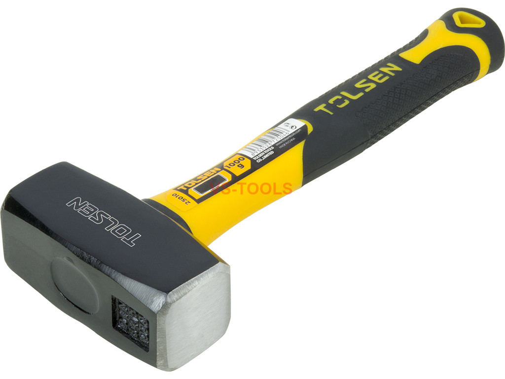 1KG 40oz Sledge Stoning Hammer Fiberglass Shaft Handle Rubber